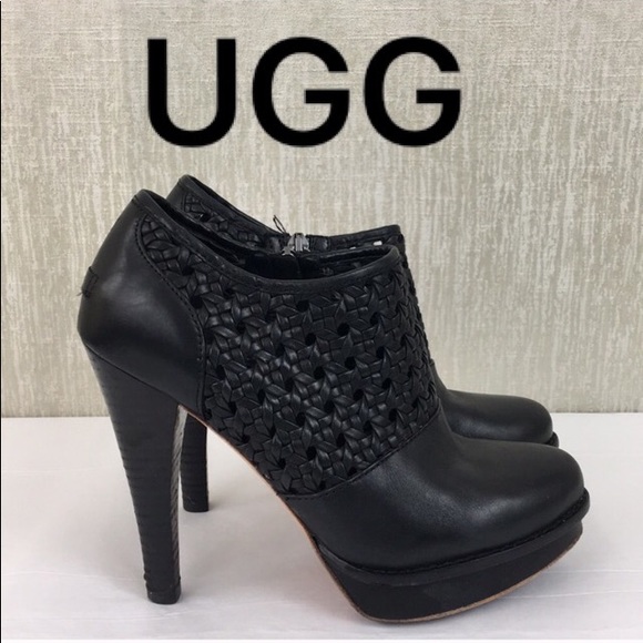 UGG Shoes - ⭐️ UGG LEATHER BOOTIE HEELS 💯AUTHENTIC